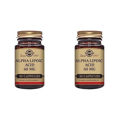Solgar Alpha-Lipoic Acid 60 mg Vegetable Capsules - Pack of 60 - Strong Antioxidant Properties - Daily Support - Vegan, Kosher and Gluten-Free