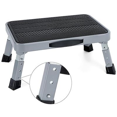 TreeLen Step Stool, Metal, Black, 7-9 Inch