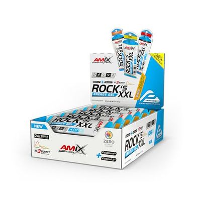 Amix™ Rock‘s Energy Gel XXL – Gel Energético con Carbohidratos, Minerales y Vitamina C – Sin Cafeina - Fuente Rápida de Energía para Deportista - Sabor Mango – 24 x 65 g