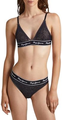 Pepe Jeans Mesh Bra, Negro (Black), XS para Mujer