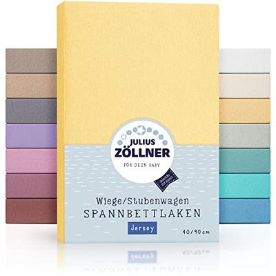 Julius Zöllner Jersey spännlakan för vägar 90 x 40 cm och barnvagn, 100% bomull, standard 100 av OEKO-TEX, banana