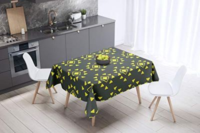 Bonamaison Kitchen Decoration, Tablecloth, Neon Yellow, Fume, 140 x 140 Cm - Designed and Manufactured in Turkey