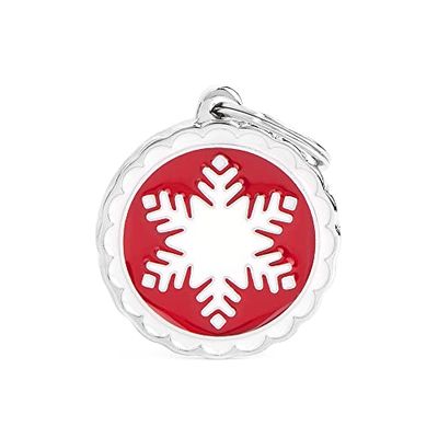 MyFamily Mèdaille pour chien Made in Italy, grand cercle rouge, Collection Charms