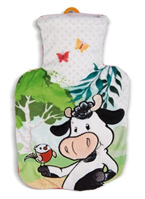 NICI Mucca Cowluna 500ml Colorata dell'Acqua sostenibile Peluche Bimbi di 10 Mesi-Calda Borsa da Letto con Animale, Colore, 49037