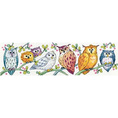 Heritage KCOP1575-E - Set per punto croce, motivo gufi su parata, 37,5 x 10,5 cm