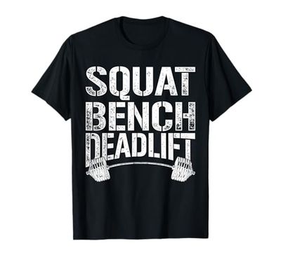 Body Building Strong Man Weight Lifting Vintage Power Lifting Fitness Palestra Squat Bench Stacco Maglietta Nero Unisex Small Manica corta T-Shirt