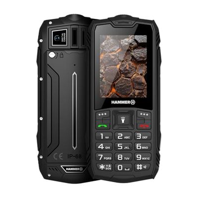 Hammer Rock LTE, 3000 mAh, 4G, Dual-SIM, 240x320 IPS 2.4", 48/128 MB, IP68, 2 mpx, USB-C, Bluetooth, Nano-SIM