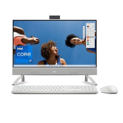 Dell Inspiron 5420 All In One Desktop - 23.8-inch FHD (1920 x 1080) Display, Intel Core i7-1355U Processor, 16GB DDR4 RAM, 512GB SSD, Intel Iris Xe Graphics, Windows 11 Home - White