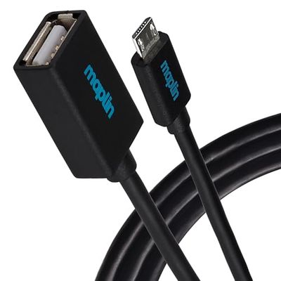 Maplin - Cabo USB A 2.0 fêmea para micro USB B (OTG, 0,15 m)