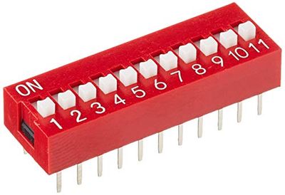 Delock DIP-schuifschakelaar 11-cijferig 2,54 mm rastermaat THT verticaal rood 2 stuks