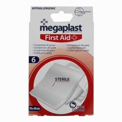 MEGAPLAST 114954 - Compresse di Gasa Sterile per Pronto Soccorso 6 pz 18 x 40 cm