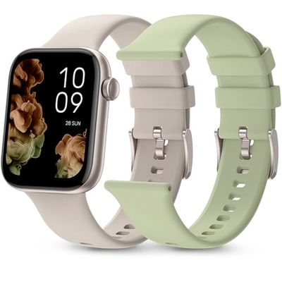 SPC Smartee Duo 2 – Smartwatch Reloj Inteligente con Correa Intercambiable, Pantalla AMOLED 1,78”, Gran batería 7 días, +100 Deportes, IP68, Llamadas Bluetooth, Android e iOS – Color Beige/Verde
