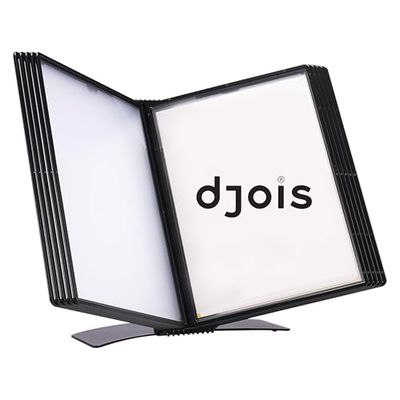 TARIFOLD Desktop Reference and Display System 10 Double-Sided Polypropylene Pockets Black-Framed Letter-Size (EZD771)