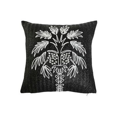 Home ESPRIT Kudde vit svart palm 42 x 15 x 42 cm