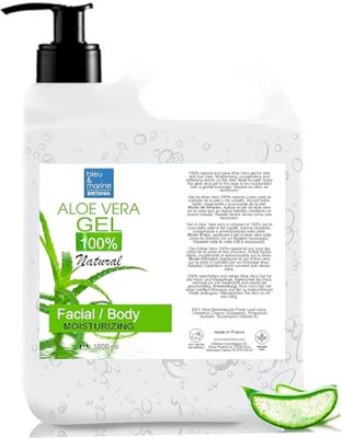 Gel Aloe Vera, Puro, 100% Natural, Cultivo Ecologico, Cosmética Casera, Cuidado Cabello y Piel, Vegano, Cruelty-Free, 1000 ml con dispensador