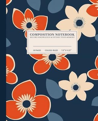 Blooming Beauty Composition Notebook | Vibrant College-Ruled Notebook: Floral Delight | 110 Pages | 7.5" x 9.25" | Perfect for School, Work, Artist, Dreamers, or Personal Use