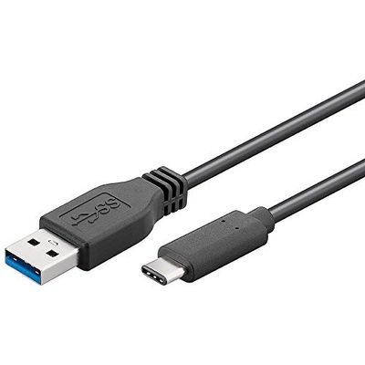 PremiumCord USB-C naar USB 3.0 verbindingskabel 0,5 m, tot 5 Gbit/s, USB 3.0/3.1 SuperSpeed datakabel, USB 3.1 type C stekker naar A-stekker, 3x afgeschermd, kleur zwart, lengte 0,5 m