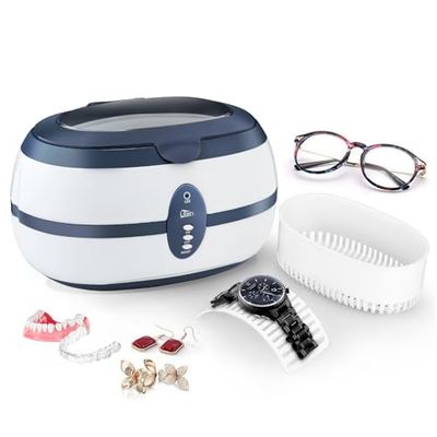 Uten Pulitore a ultrasuoni 600 ml Dispositivo di Pulizia ad ultrasuoni Digital Ultrasonic Cleaner per Occhiali Gioielli Orologi 40.000 Hz 35 W