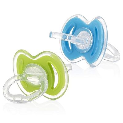 Nuby - Gum-eez Fopspeen Bijtringen - Eerste tandverzorging voor baby - 2-Pack - 2 stuks bijtring/bijtspeelgoed van zacht silicone - Groen en Blauw - 3+ maanden