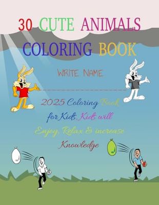 30 CUTE ANIMALS COLORING BOOK