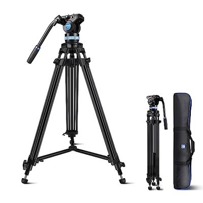SIRUI Video Treppiede AM-15S, 155cm Cavalletto Video per Fotocamera con Testa Fluida, Alluminio Resistente Video Treppiedi da Viaggio per Videocamera, Base panoramica a 360°, Carico Massimo 10KG