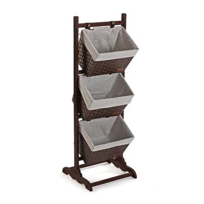 MUEBLE BAÃ‘O 3 CESTAS MARRON OS