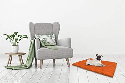 Elegant Tparancio Tappetino per Cani con Cerniera Sfoderabile, Microfibra anallergica, Arancio, 60 x 100