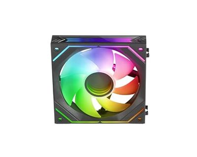 Watio Wave Ventilador - ventilador auxiliar de 120mm con iluminación A-RGB, compatible con la mayoría de sistemas, acabado negro elegante y silencioso.*