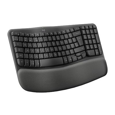 Logitech Wave Keys tastiera wireless ergonomica - Grafite, Layout Internazionale QWERTY