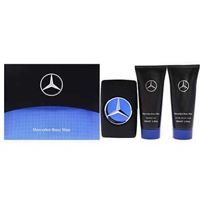 Mercedes-Benz Man Gift Set - Parfum Iconique avec Spray EDT, Gel Douche, Après-rasage pour Homme - Cologne Boisée Fruitée Durable - 3 pc