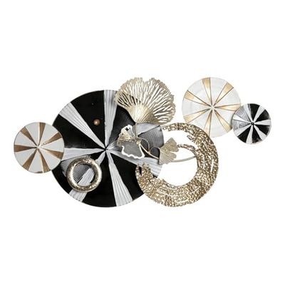 DECORACION PARED METAL 91X8,3X49,5 MODERNO NEGRO