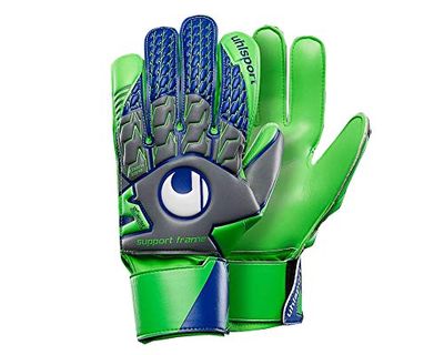 uhlsport TENSIONGREEN SOFT SF målvaktshandskar, mörkgråmelera/fluo grön, 10