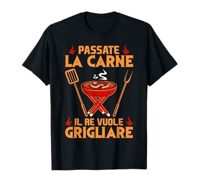 Barbecue & Griglia Papà BBQ Il Re Vuole Grigliare Maglietta