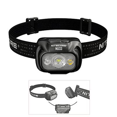 Nitecore NU33 - Torcia frontale 700 lumen, USB C, ricaricabile, con luce rossa