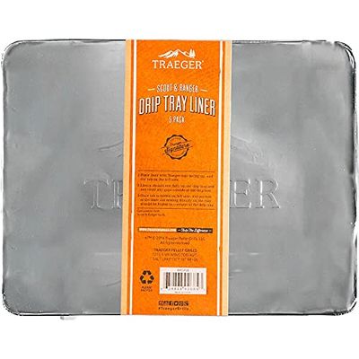 Traeger BAC458 Lot de 5 bacs d'égouttement pour barbecue et fumoir à granulés de bois portables Ranger et Scout