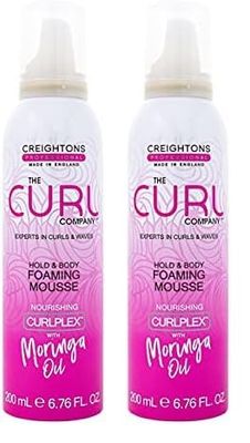 The Curl Company Hold and Body Foaming Mousse (200 ml) - Defines Curls and Waves, Eliminates Frizz and Smoothes Unruly Flyways; Professionally Formulated with Curplex and Nourishing Moringa Oil