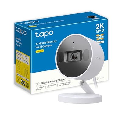Tapo C125 Telecamera di Sicurezza WiFi a 360° con Chiusura dell'Otturatore, 2K QHD, Sensore Starlight, Rilevamenti e Notifiche Smart AI, Sistema Dual-IR, Compatibile con Alexa e Google Assistant