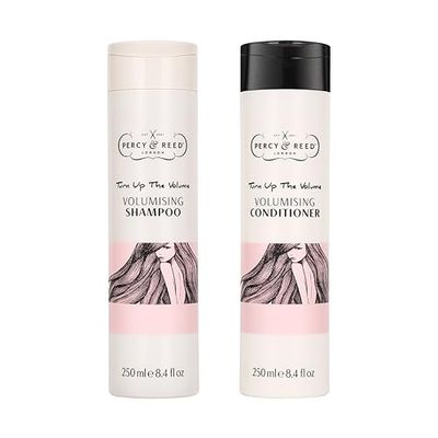 Percy & Reed Turn Up The Volume Volumising Shampoo & Conditioner Duo - Lightweight, Boosts Strength & Thickness, Nourishes All Hair Types, Promotes Growth. Paraben-Free, Sulphate-Free - 250ml Each
