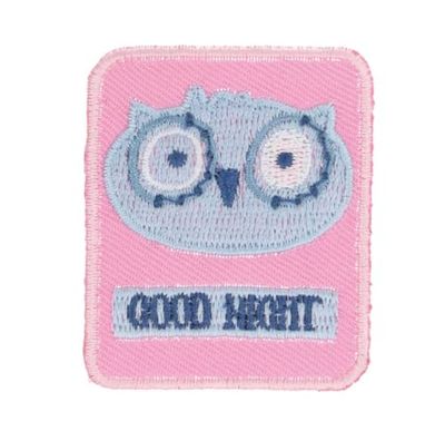HKM Patch Motif Chouette Rose/Bleu.