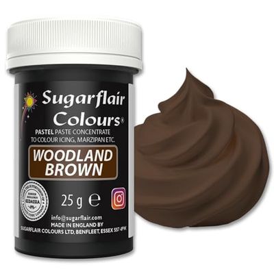Sugarflair Colours Spectral Concentrated Paste Colours Pastel Woodland Green - Pastel Marron Forêt - Colorant Alimentaire Pâte, Nourriture Dye pour Fondant et Massepain - 25g