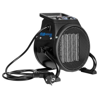 Güde Aquecedor elétrico GEH 2000 P (2000 W, TÜV/GS, níveis de calor 1000/2000 W, função de ventilador, potência do ventilador 197 m³/h, elemento de aquecimento cerâmico PTC, termostato contínuo,