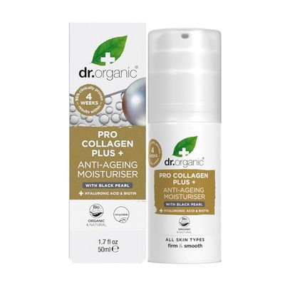 Dr. Organic | Crema antienvejecimiento Pro Colágeno Plus+ con Perla Negra | 50 ml