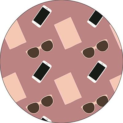 Bonateks, Runt digitalt tryckt musmatta, halkfri undersida, för kontor och hem, diameter: 22 cm