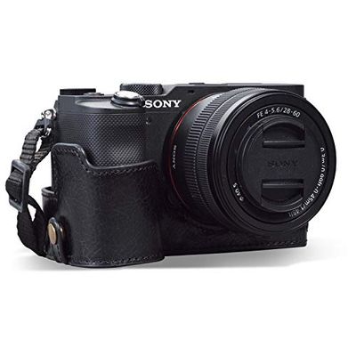 MegaGear MG1954 Ever Ready - Custodia in vera pelle, compatibile con Sony Alpha 7C, colore: Nero