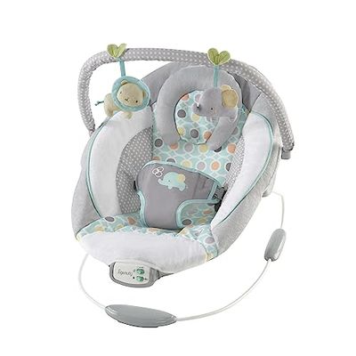 Ingenuity, Rede de cadeira para bebé Morrison - vibrações, 8 melodias, arcos de brinquedos, controlo de volume, apoio de cabeça removível, arnês de 3 pontos, desde recém-nascidos a 9 kg