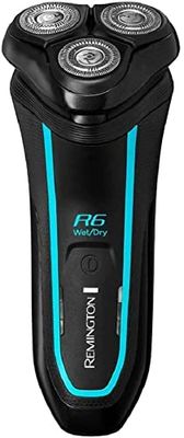 Remington Rasoio elettrico Barba R6 - Utilizzo su asciutto e bagnato - 100% impermeabile, Lame a doppia traccia, Testine multidirezionali, batteria al litio, Ricarica USB, Rasoio a testine R6000