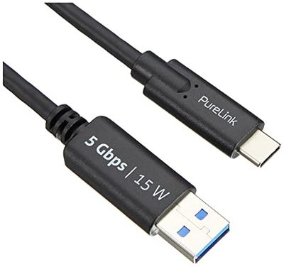 PureLink cable USB-C a USB-A, USB 3.1 Gen 2 con transferencia de datos a 10 GB/s, negro, 1,00 m
