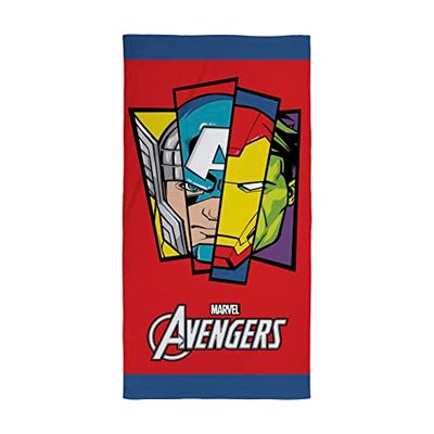 Character World Asciugamano ufficiale Disney Marvel Avengers | Super morbido al tatto, design distintivo | perfetto per casa, bagno, spiaggia e piscina, taglia unica 140 cm x 70 cm