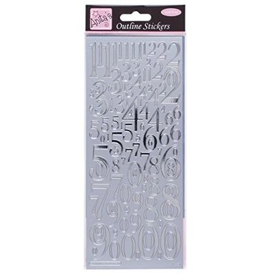 Anita's Mixed Numbers Outline Stickers - Zilver
