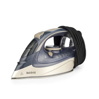Beldray BEL01621 Titanium Powerlite Steam Iron – Ceramic Soleplate, Auto Shut-Off, 200g/min Steam Shot, 320ml Water Tank, 3m Power Cord, Preheat & Ready Indicator Lights, Variable Temperature Control